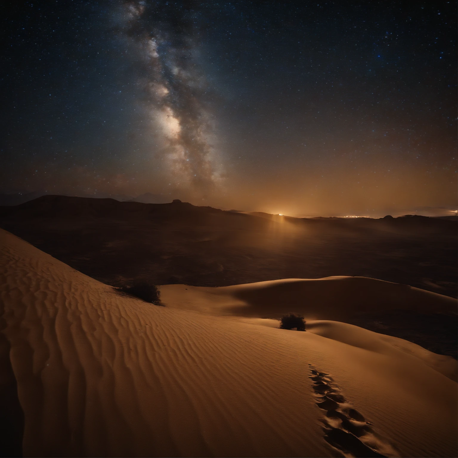Master Parts、Superior Quality、superior image quality、The 8k quality、、Beautiful pictures of the starry sky、magnifica、Arched Milky Way:1.9、(Desert overlooking the Milky Way:1.9)