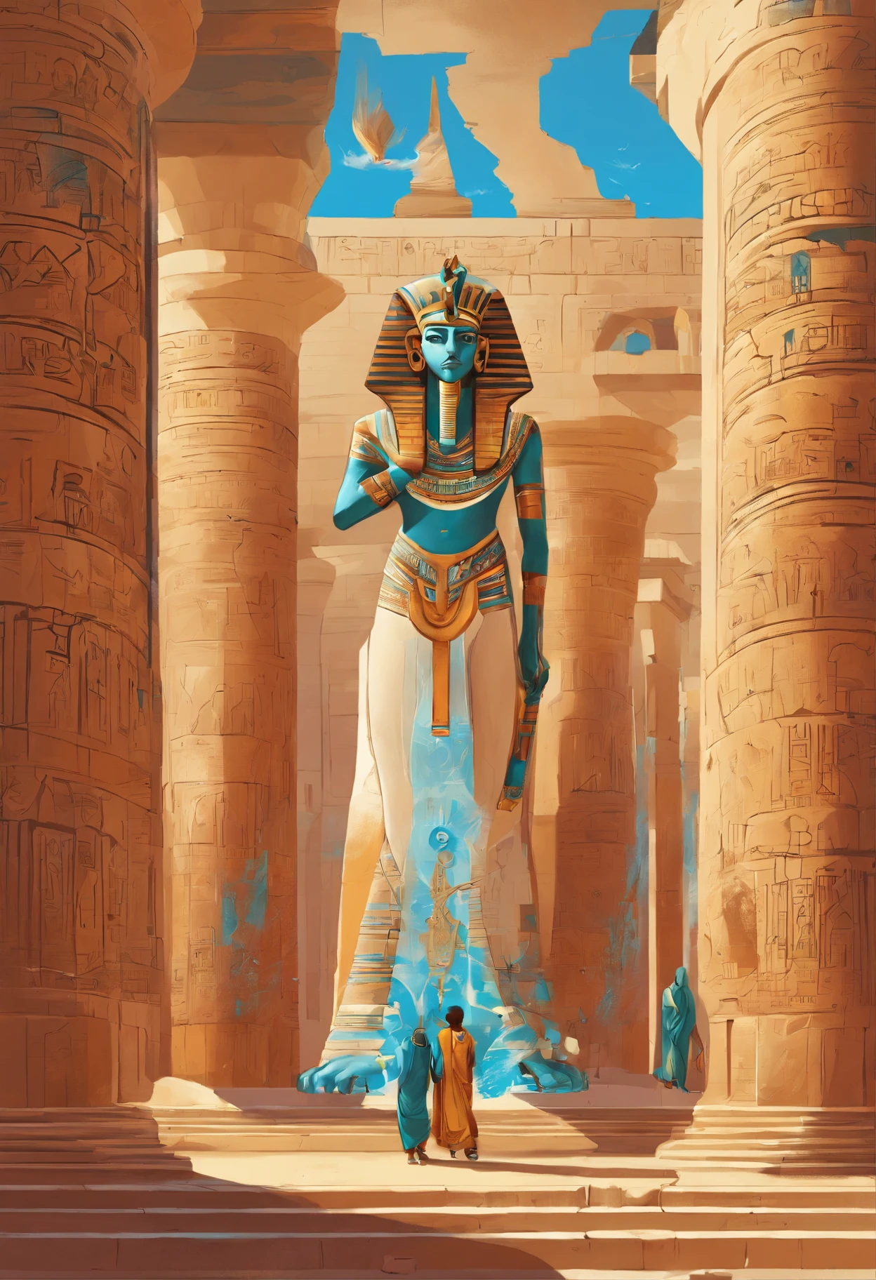ancient Egyptian,pharoah,digital landscape art, Detailed scenery —width 672, landscape artwork, environment design illustration, scenery art detailed, Desert oasis landscape, concept-art, 4k highly detailed digital art, 4 k digital painting, 4k digital painting, stunning digital illustration, Desert background, digital painting concept art, Detailed digital painting