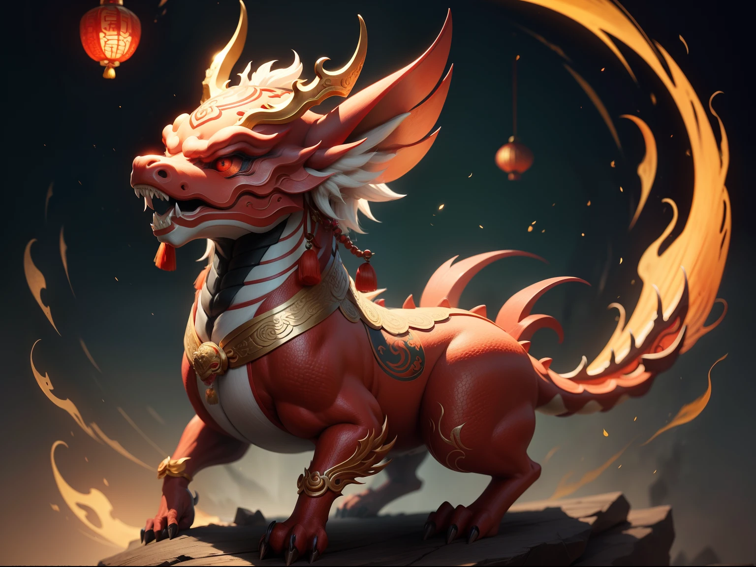 Prehistory of Chinese mythological history，Inspired by the mythical creature Pixiu，An art form: The head of the Chinese dragon
