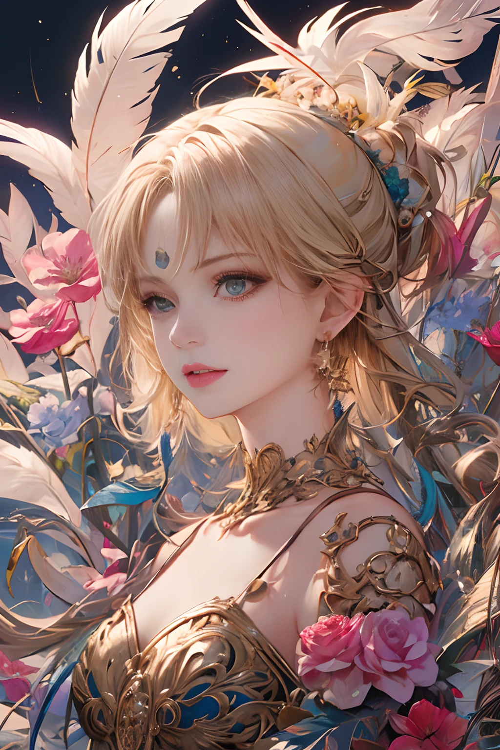 DBfantasyart style, line-art style, masterpiece, 1girl, a majestic beautiful portrait of a short wavy haired female, manhwa, highly detailed, 8K resolution, black formal dress, detailed piecing eyes, detailed iris, succulent lips, heavy makeup, serious, complex lighting {an extremely delicate and beautiful}, {{{masterpiece}}},