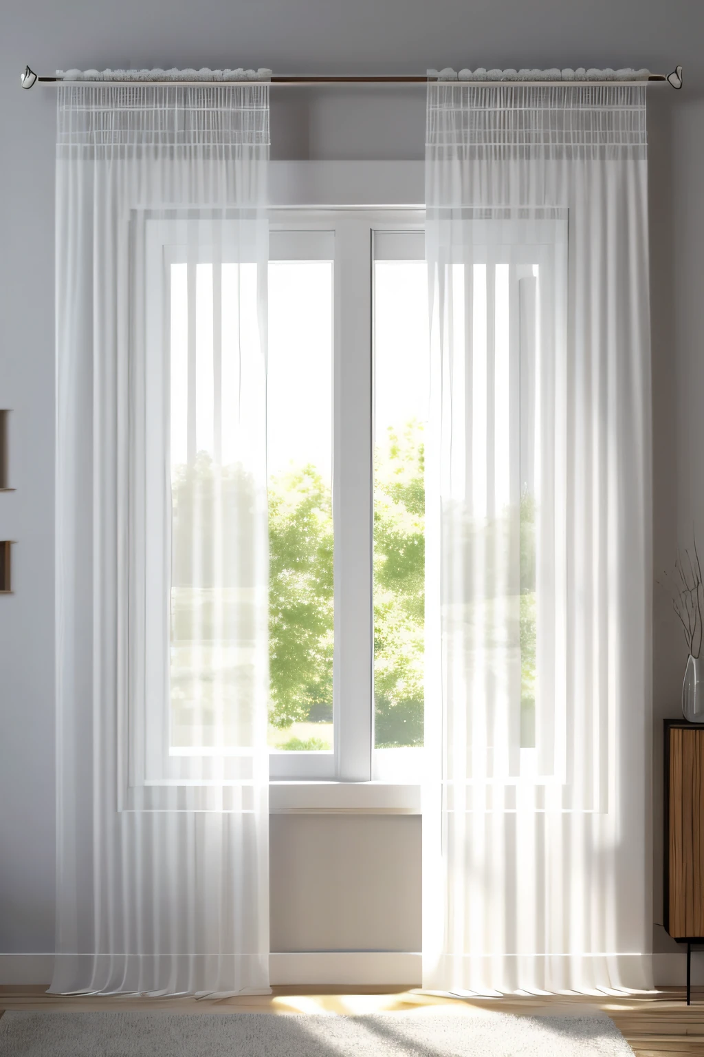 room, sheer curtains, white, interior, interior design, modern, closed curtains, wind, cozy, (masterpiece),(high quality), best quality, real, (realistic), super detailed, (full detail),(4k),8k