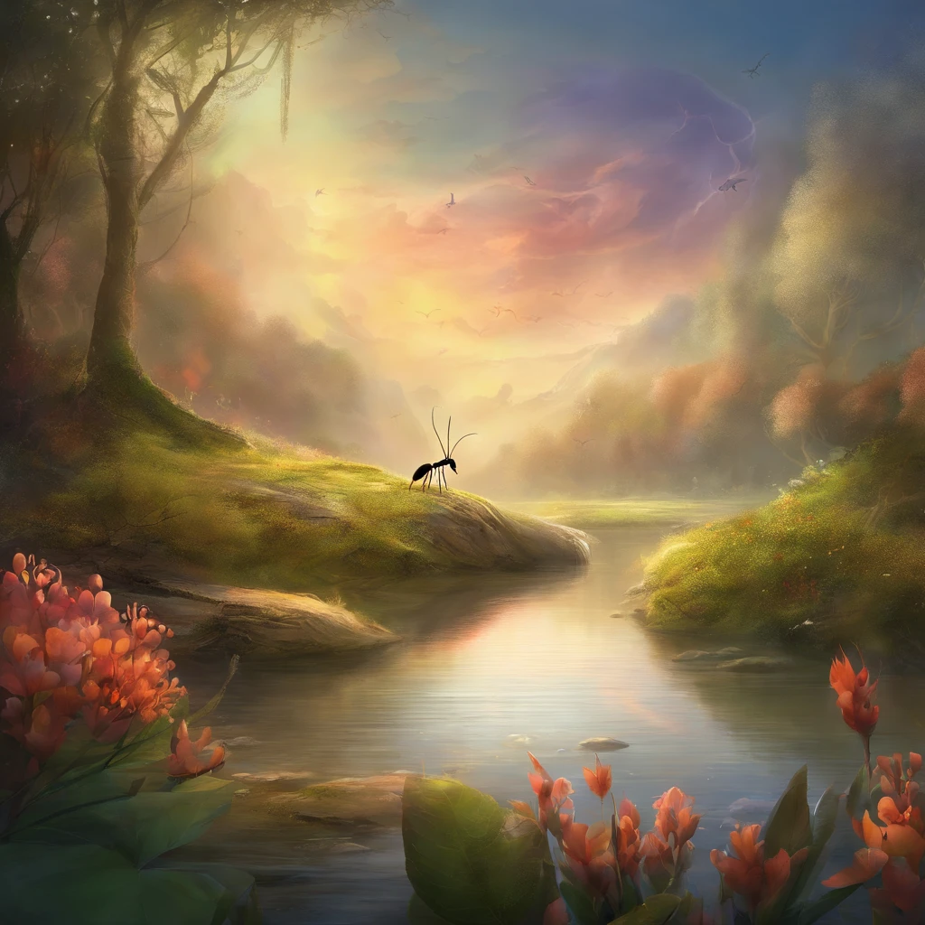 an ant by the river