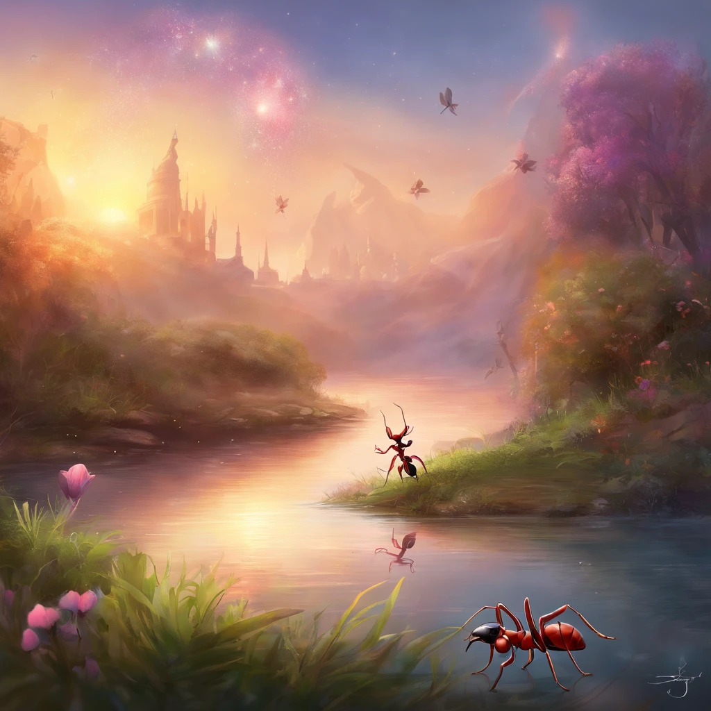 an ant by the river