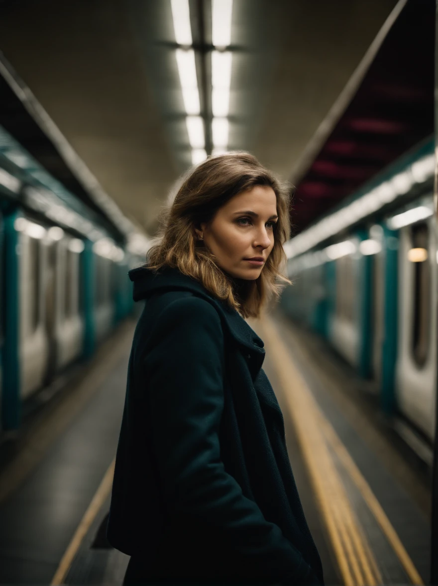 beautiful woman on luxembourg subway
