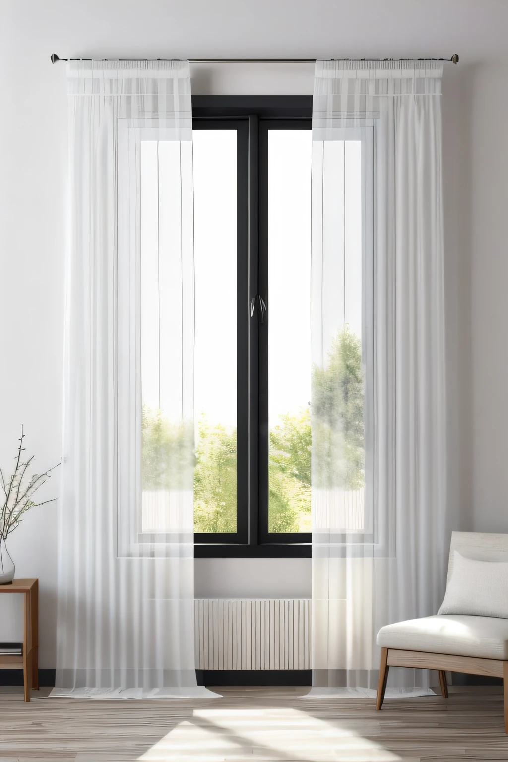 room, sheer curtains, translucent white, interior, interior design, modern, closed curtains, wind, cozy, (masterpiece),(high quality), best quality, real, (realistic), super detailed, (full detail),(4k),8k