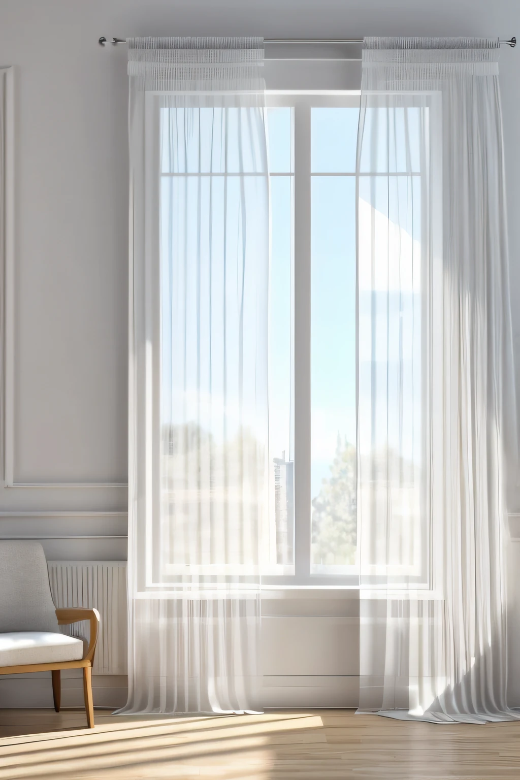 room, sheer curtains, translucent white, interior, interior design, modern, closed curtains, wind, cozy, (masterpiece),(high quality), best quality, real, (realistic), super detailed, (full detail),(4k),8k