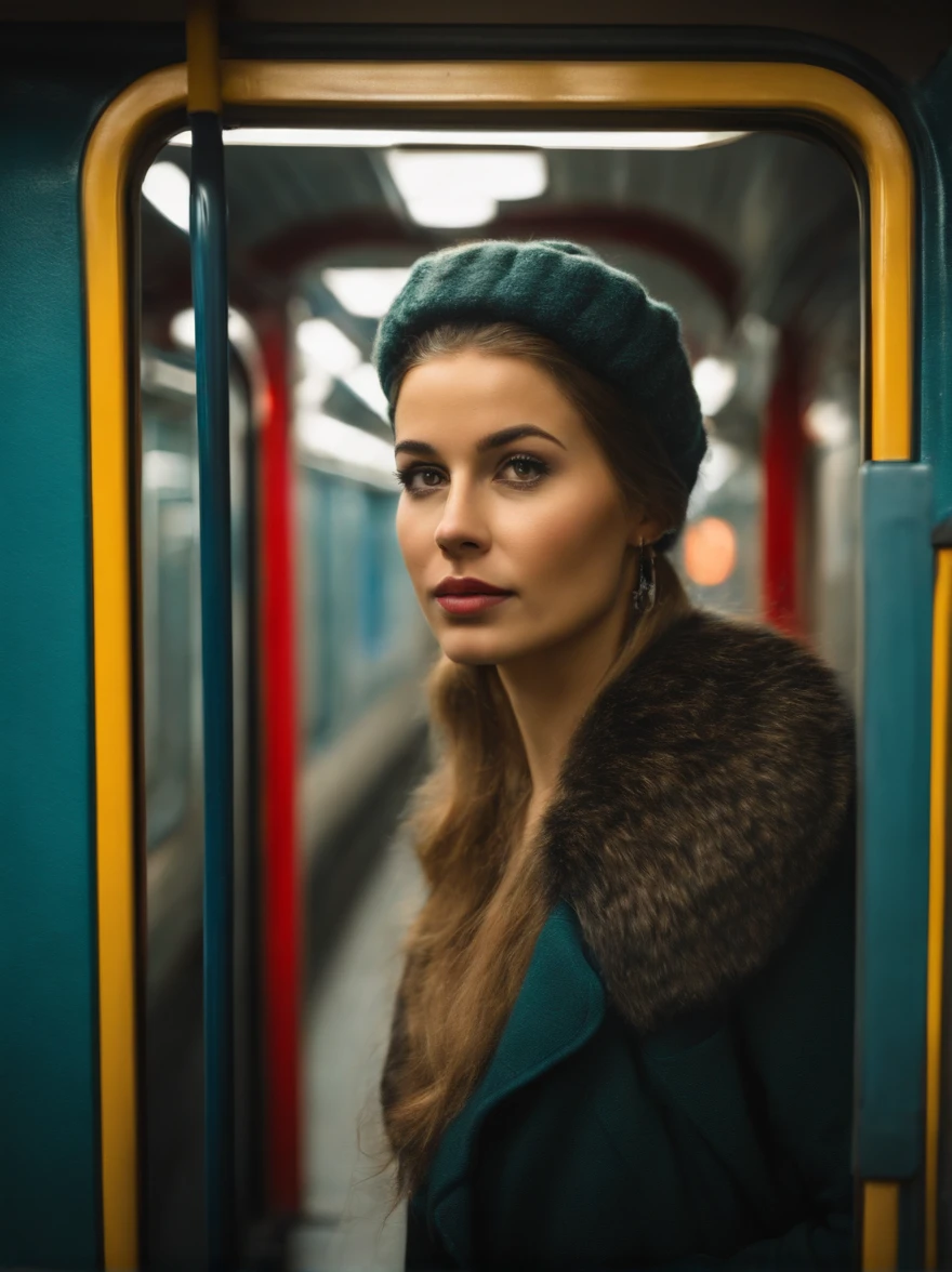 beautiful woman on luxembourg subway