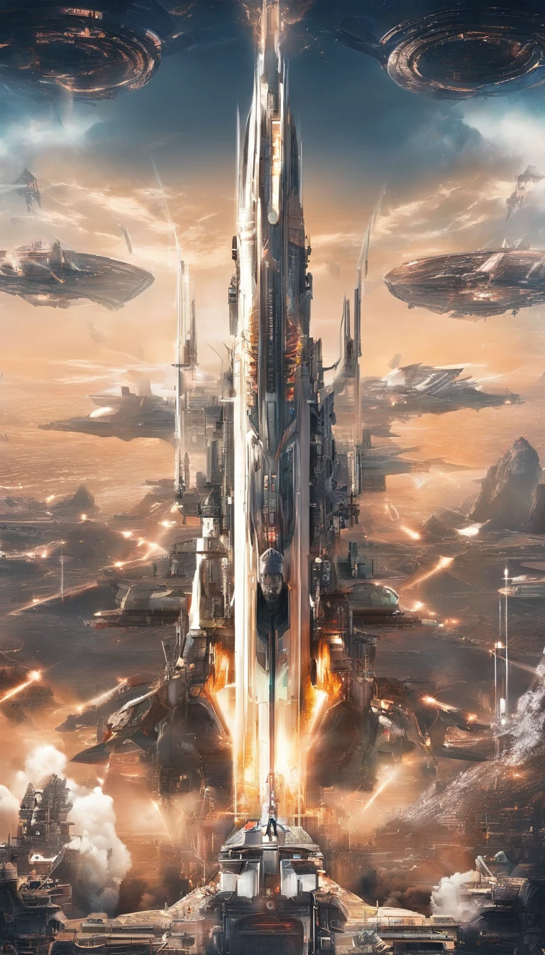 Master made,Grandiose spectacle,(Chinese characteristics),((Sword appearance)Flying battleship),Technical weapons,((Majesty,Domineering)),{opening fire,Full fire,(((Bombing Japan)))bombardment},background in war,Highest image quality,complexdetails,Extreme resolution,Dynamic obfuscation,Full of details,Precise detailing