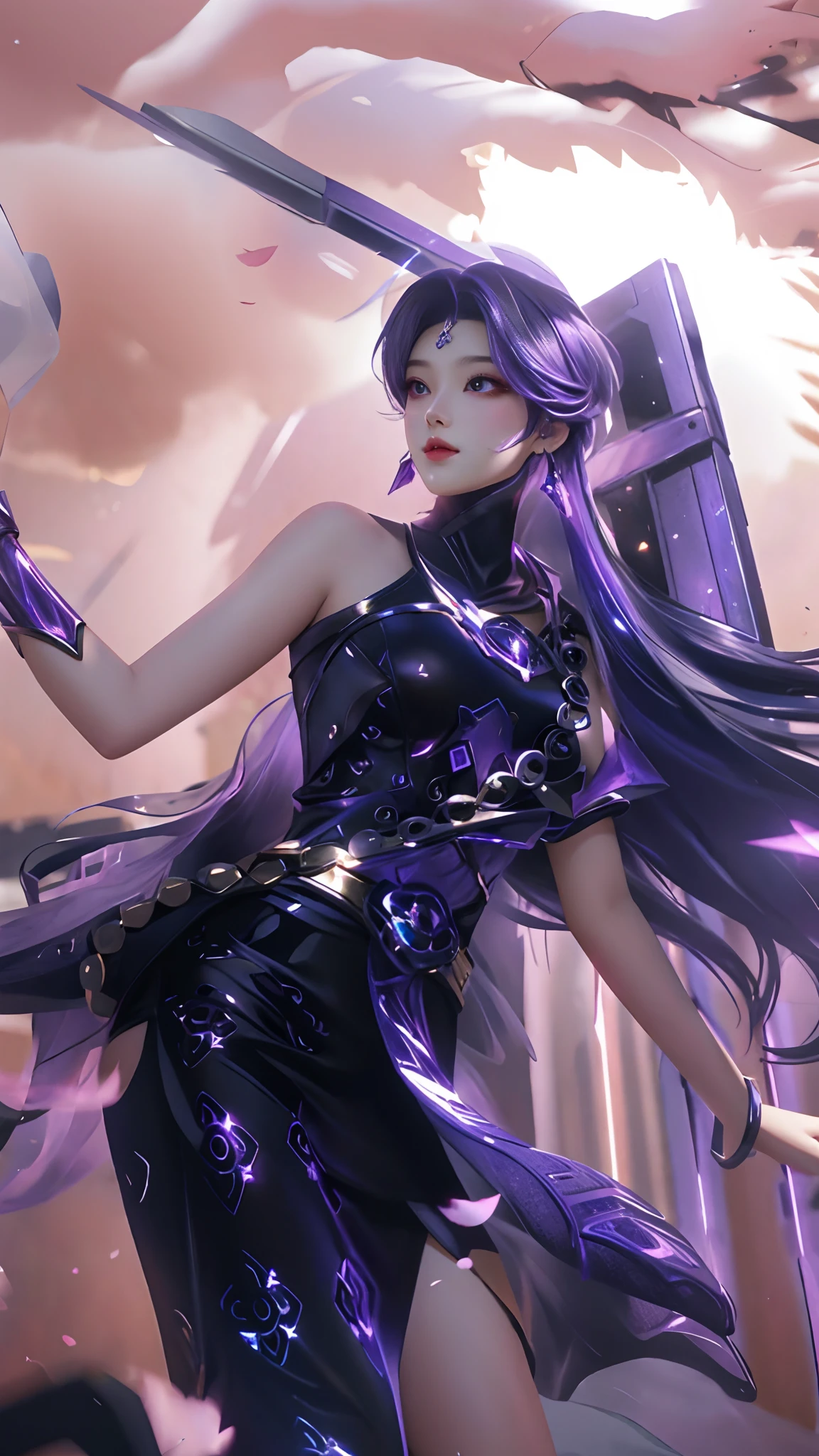 Legendary Kda League、Super beautiful big glowing eyes、Best Quality, 1girl in, nffsw, Solo,  Long hair,  Short hair,  Dress,