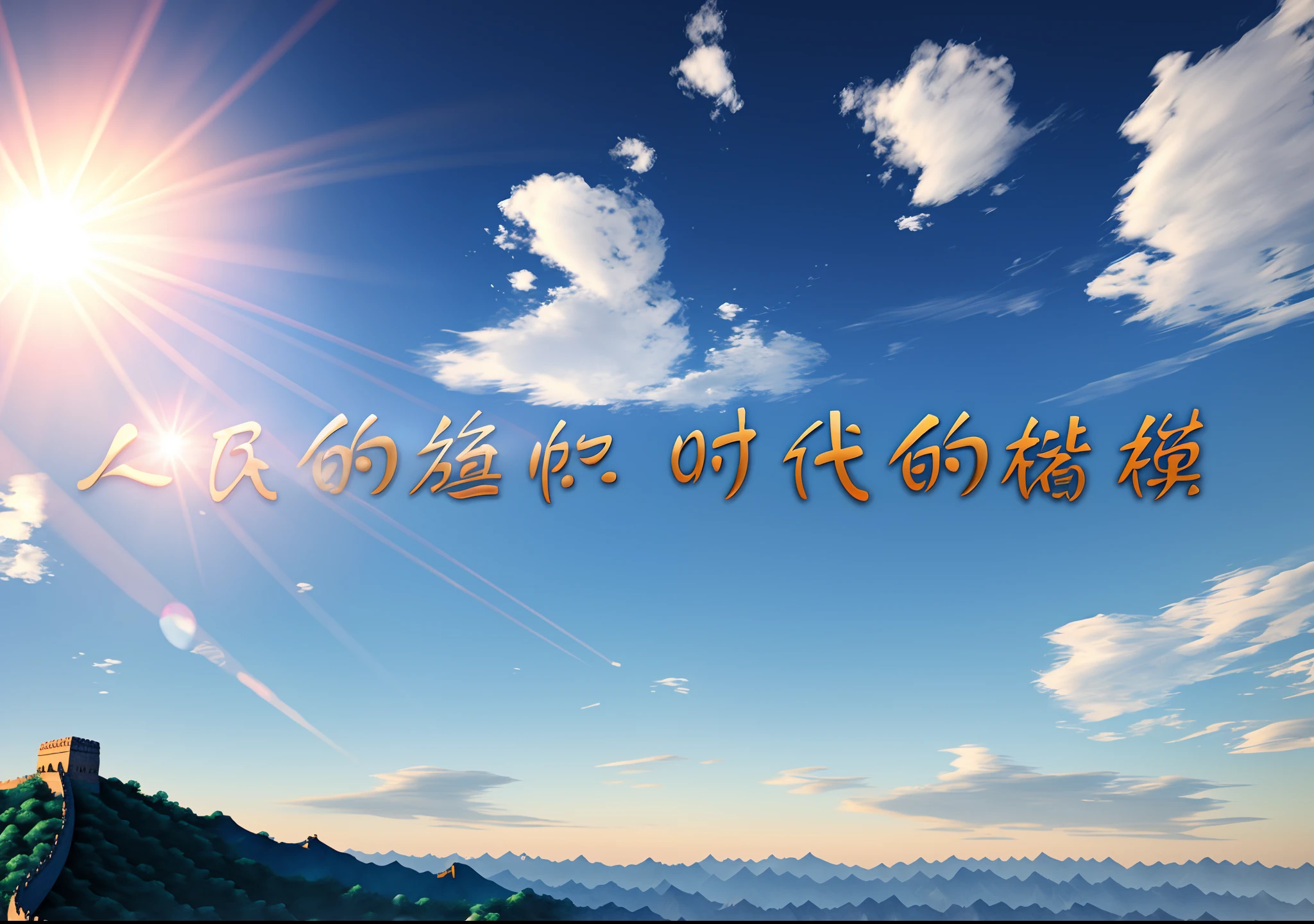 3D modeling,The background is the Great Wall and blue sky,