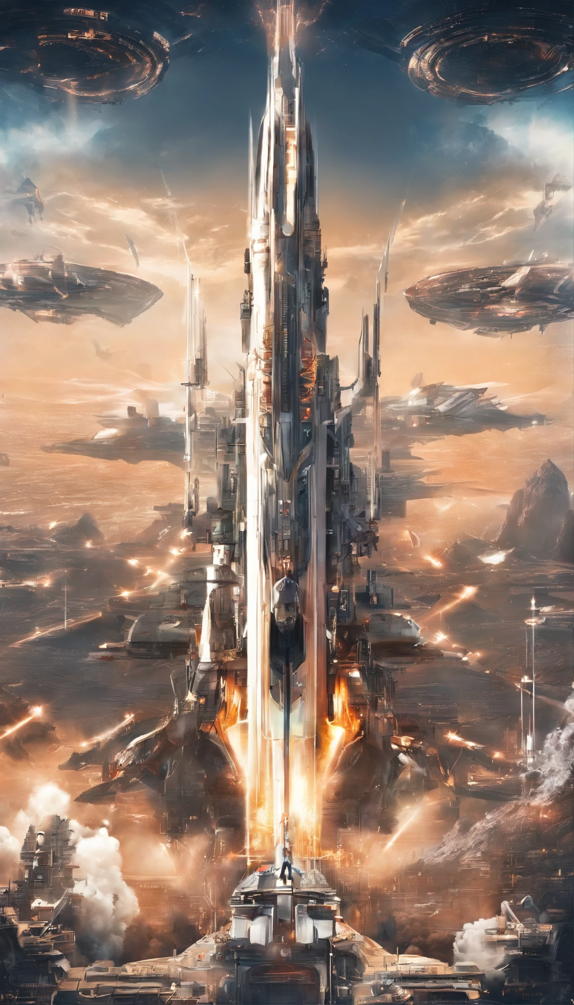 Master made,Grandiose spectacle,(Chinese characteristics),((Sword appearance)Flying battleship),Technical weapons,((Majesty,Domineering)),{opening fire,Full fire,(((Bombing Japan)))bombardment},background in war,Highest image quality,complexdetails,Extreme resolution,Dynamic obfuscation,Full of details,Precise detailing