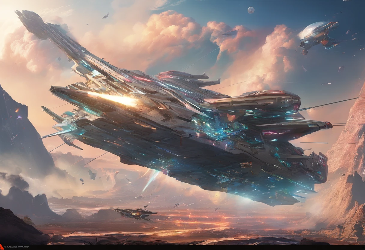 Master made,Grandiose spectacle,(Chinese characteristics),((Sword appearance)Flying battleship),Technical weapons,((Majesty,Domineering)),{opening fire,Full fire,(((Bombing Japan)))bombardment},background in war,Highest image quality,complexdetails,Extreme resolution,Dynamic obfuscation,Full of details,Precise detailing
