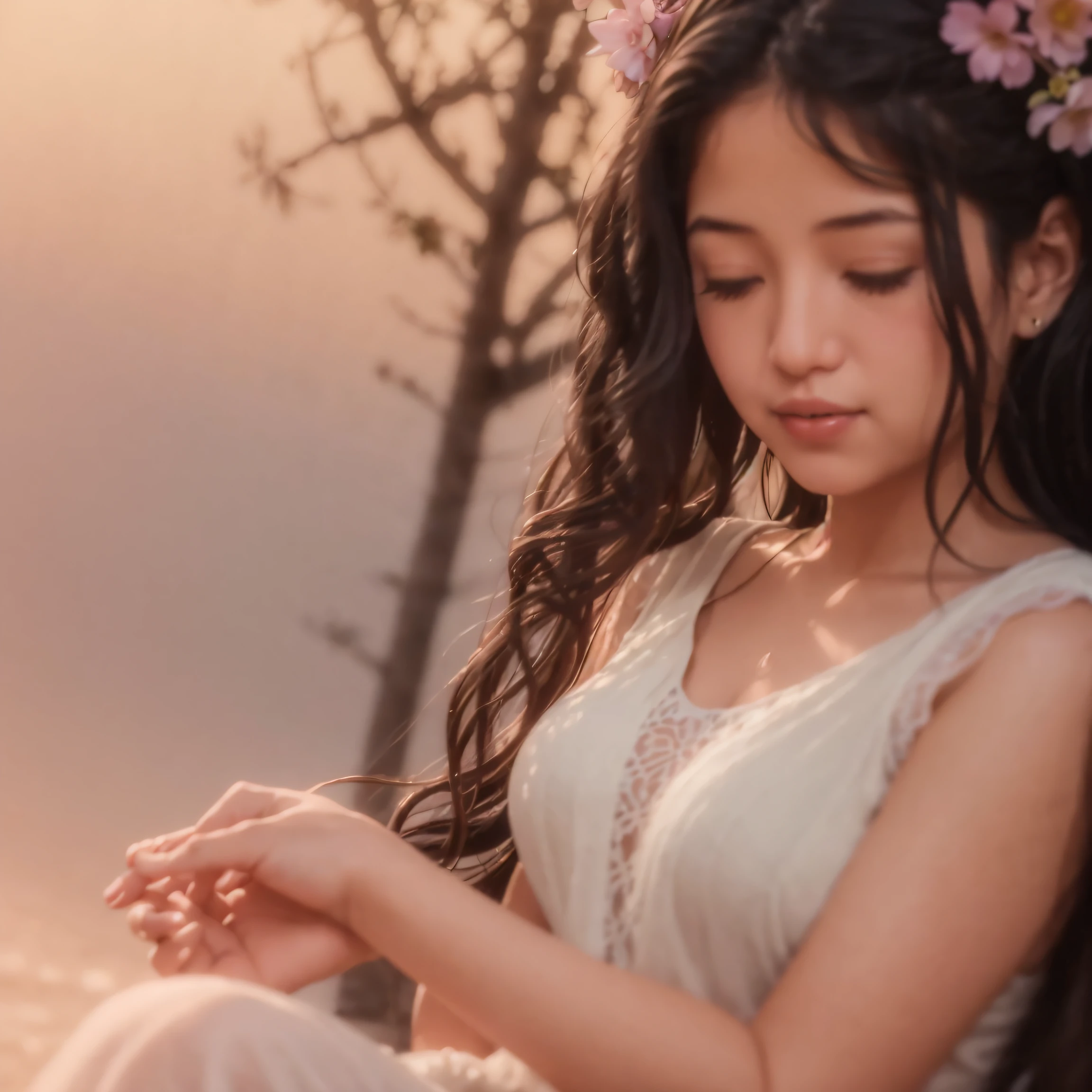 On a serene evening, Mila's soft melodies flowed like a gentle stream. A soft focus glow enveloped her, making her seem like a celestial being sharing her gift with the world.
Color: Pastel Pink
Effect: Soft Focus 3 Photoshop Action