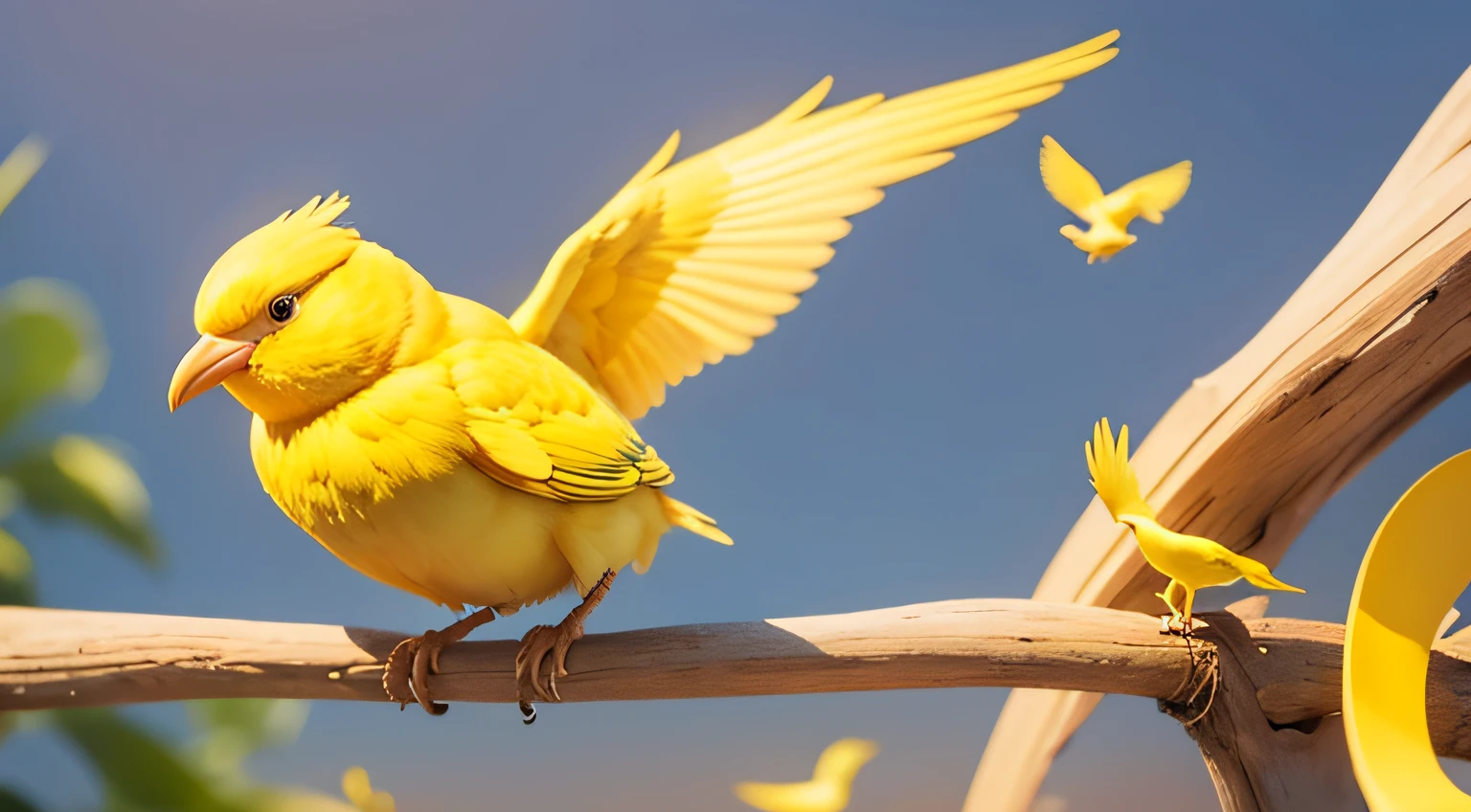 yellow bird sang its heart out to the world, sharing its happiness and curiosity with everyone it met along the way.
