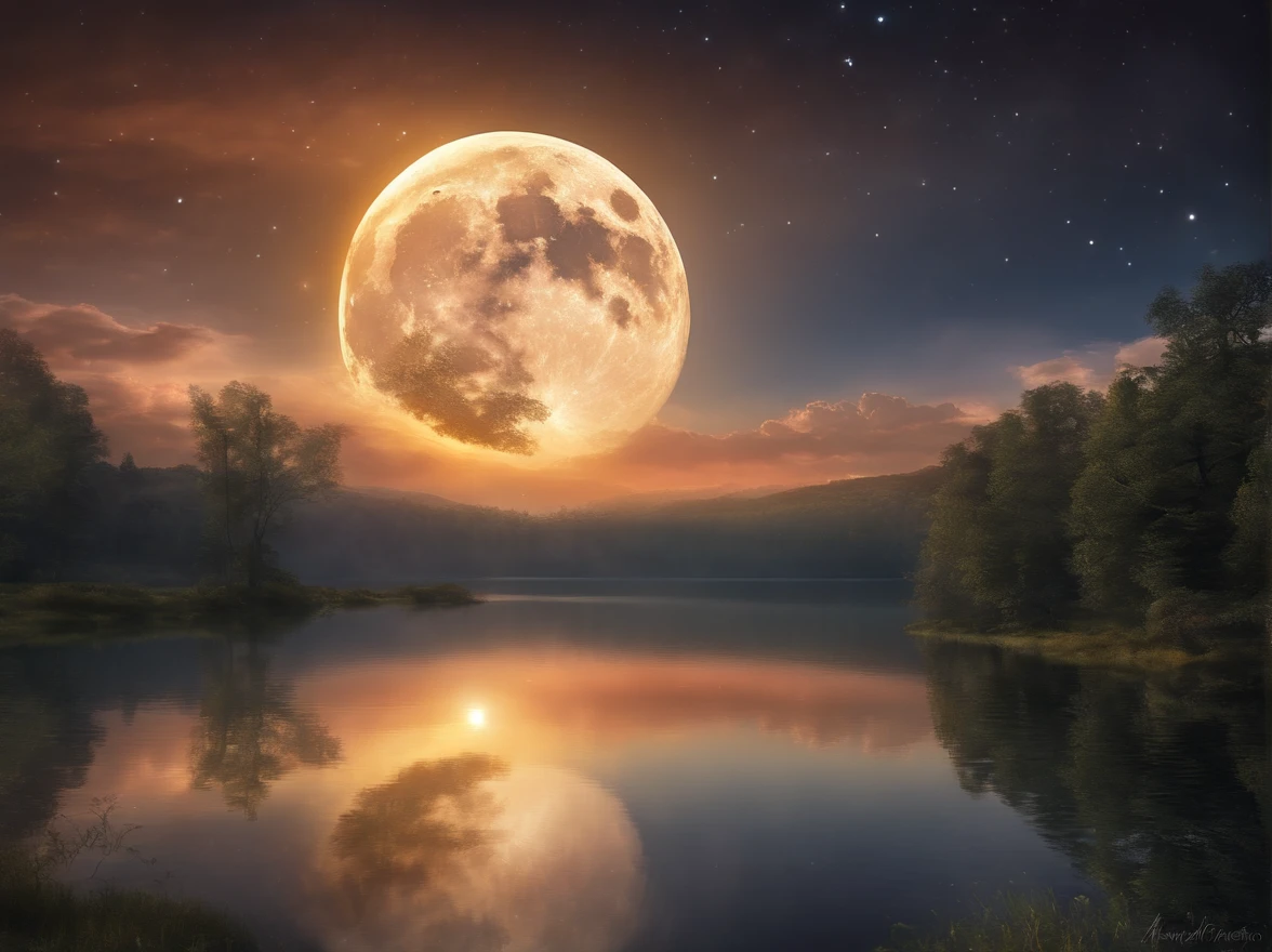 (best quality,4k,8k,highres,masterpiece:1.2),ultra-detailed,(realistic,photorealistic,photo-realistic:1.37),god,moon,dreamlike,vibrant colors,pastel shades,gentle lighting,heavenly,divine,serene,dreamy,peaceful atmosphere,spiritual connection,celestial beings,astral realms,tranquility,soft clouds,majestic presence,ethereal glow,harmony,breathtaking landscape,cosmic energy,divine guidance,moonlight,sparkling stars,supernatural,mystical,tranquil lake,reflection of the moon on the water,magical interaction between divine and human,spiritual awakening,healing energy,contemplation,serenity.