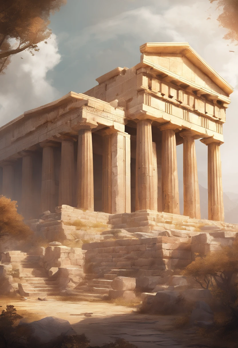 Ancient Greek image using the example of the Temple of Athena