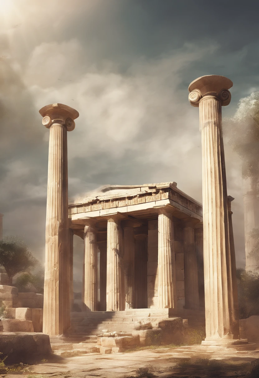 Ancient Greek image using the example of the Temple of Athena