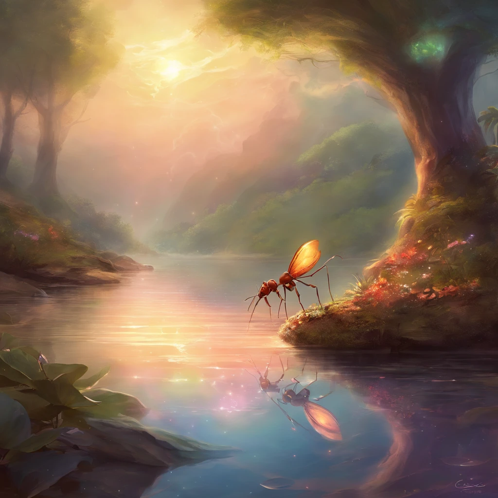 an ant by the river
