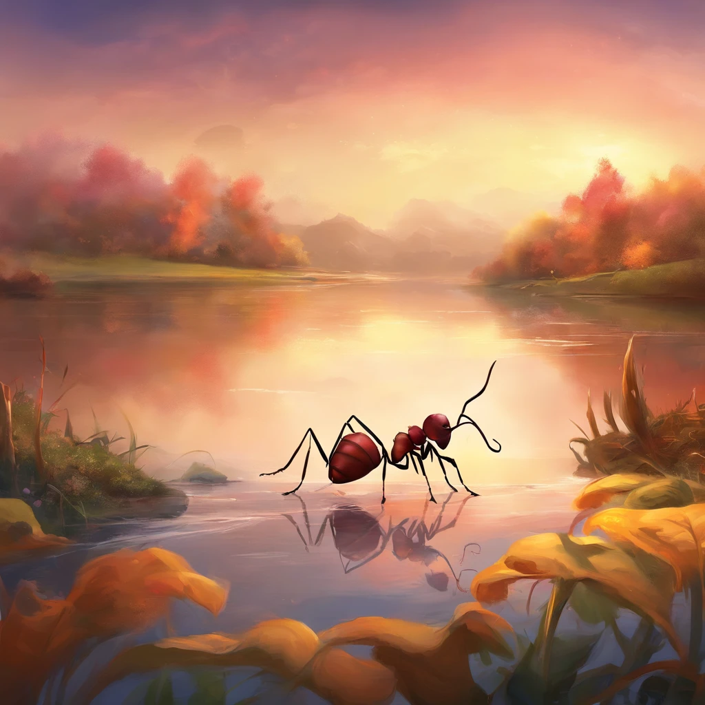 an ant by the river