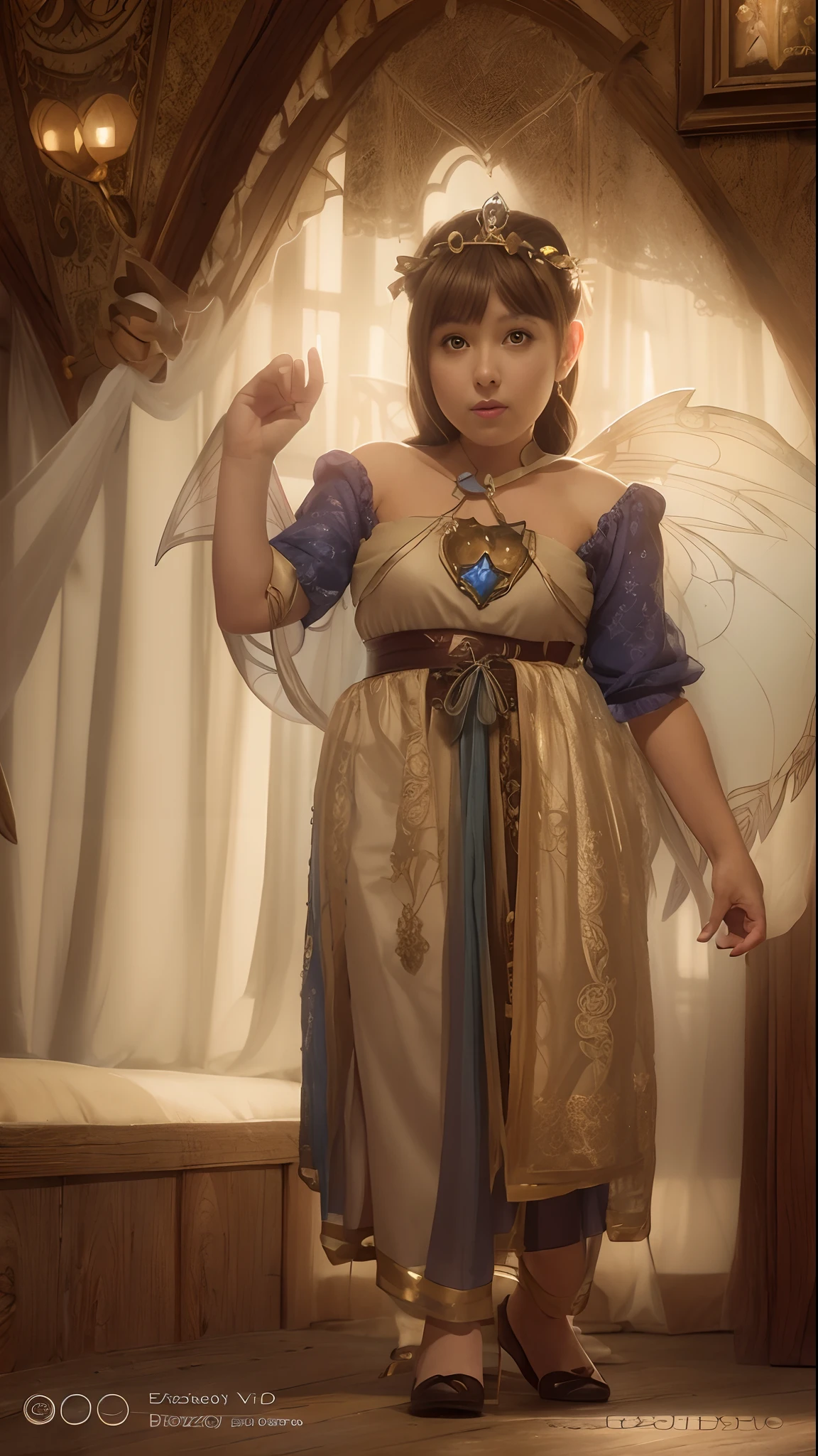 occidental - style image of a woman dressed in a fairy costume, portrait of a fairy, portrait of fairy, fantasy art style, smiling as a queen of fairies, queen of the fairies, anime fantasy artwork, high detailed official artwork, beautiful fairy, fantasy illustration, 2. 5 d cgi fantasy artwork, cushart krenz key art feminine, fairy, brown hair, european flag