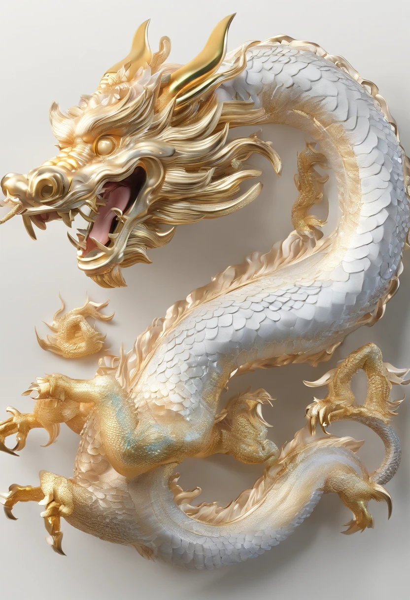 Panlong Chinese dragon on white background