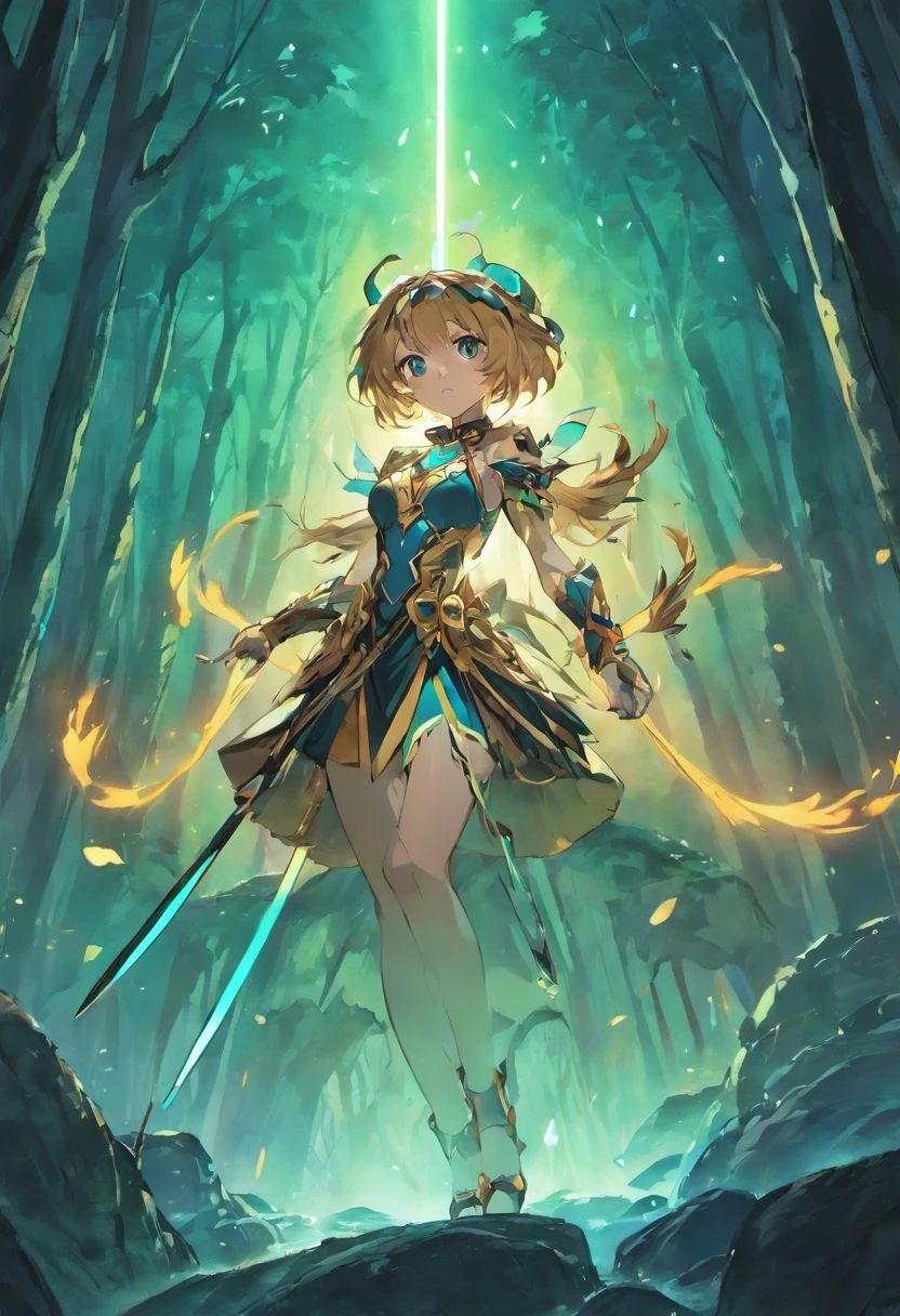 "Enchanting black and blue pinna cheetah with glowing spear, Standing on a large rock , Dynamic look, Surrounded by mysterious forests, The shadows cast an aura of darkness, criando um contraste impressionante. A flock of radiant butterflies dance gracefully around the majestic cheetah."