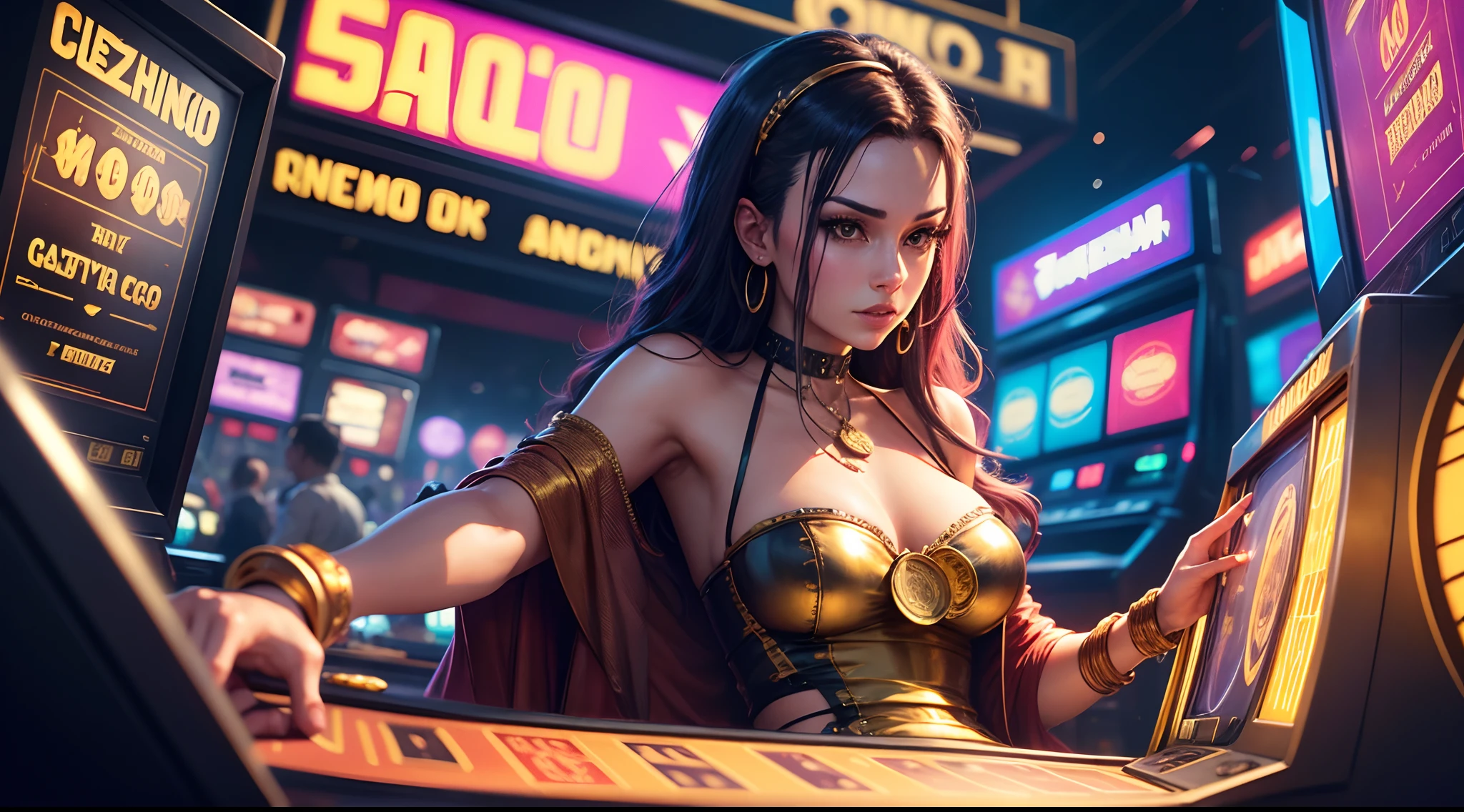 casino banner slots cyberpunk flying gold coins ultra hd slot machine