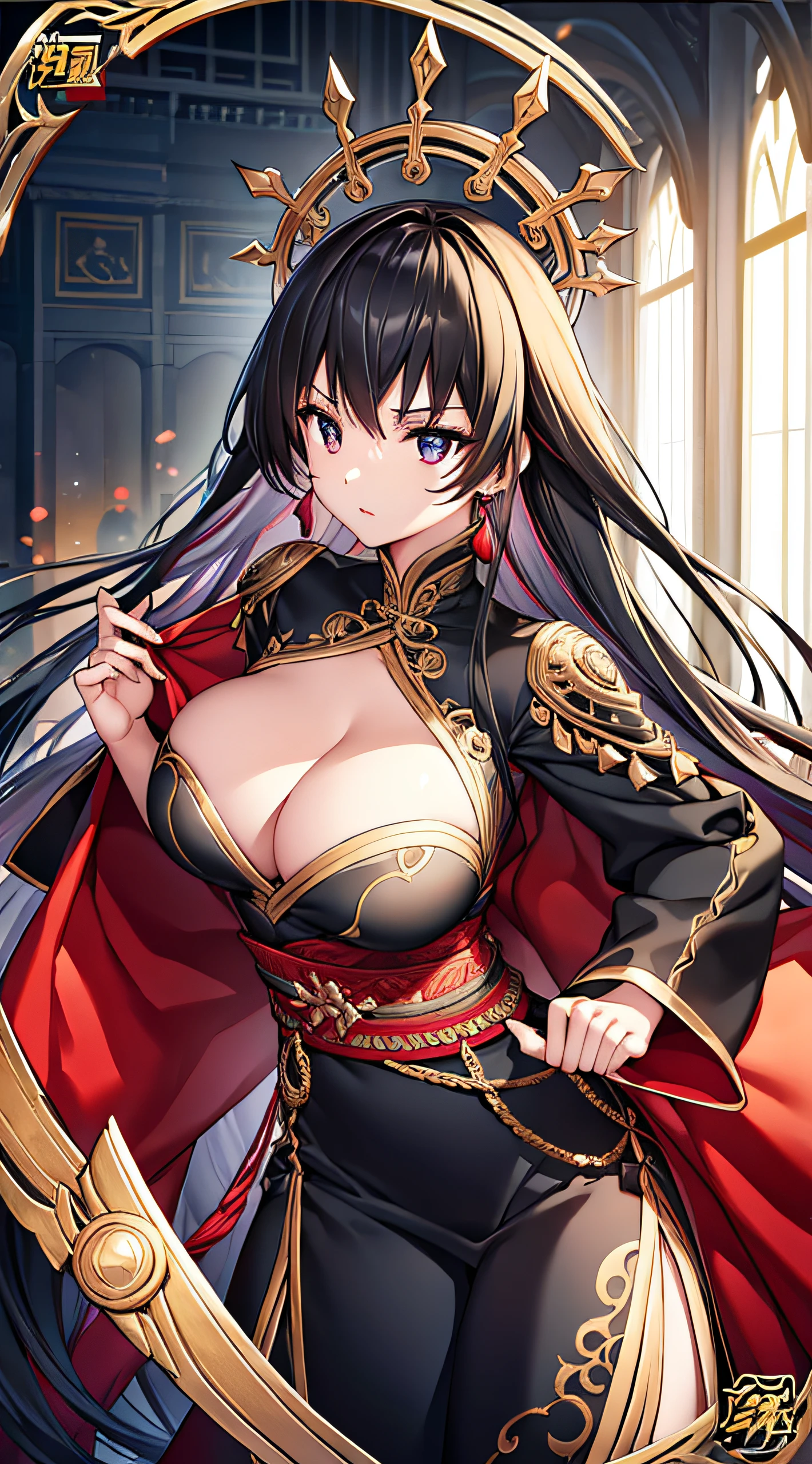 woman, wuxia dress, full view, queen, black hair, 1 woman only, five finger only, , clothes covering legs, ((best quality)), ((masterpiece)), ( extreme detailed, highest detailed, official art, beautiful and aesthetic:1.2)