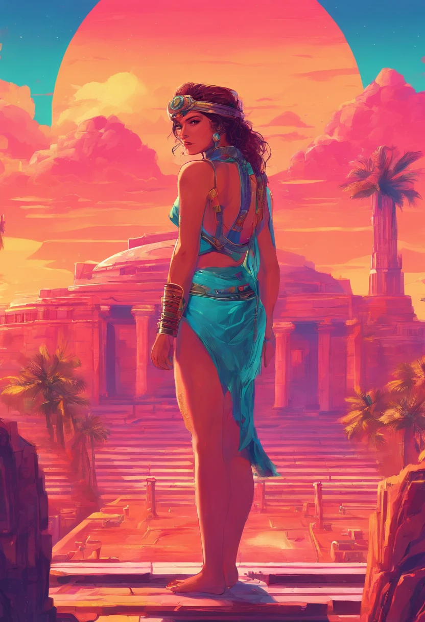 Ancient Greece,atenea ,—width 672, landscape artwork, environment design illustration, scenery art detailed, Seaside view, concept-art, 4k highly detailed digital art, 4 k digital painting, 4k digital painting, stunning digital illustration, Desert background, digital painting concept art, Detailed digital painting