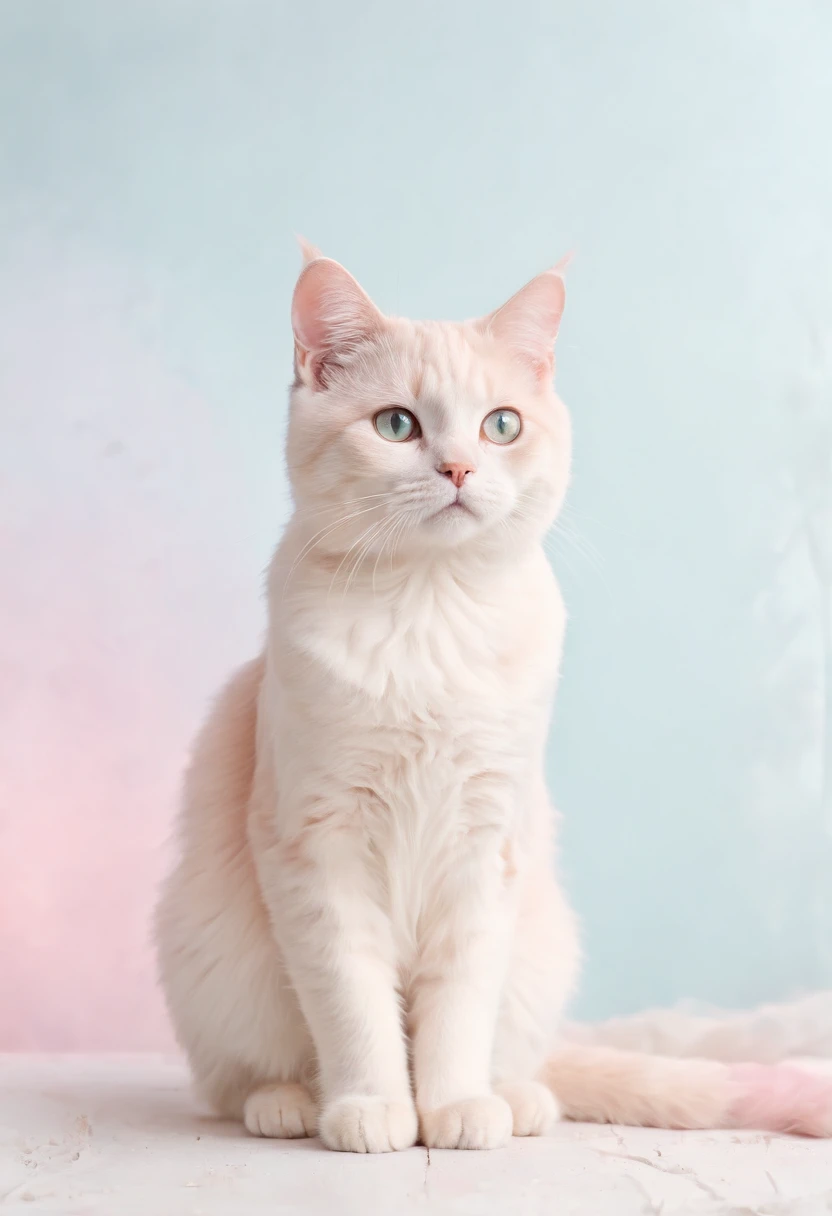 cat, fullbody,1 girl,
(pastel color:1.5),(cute illustration:1.5),(watercolor:1.2),white back ground,