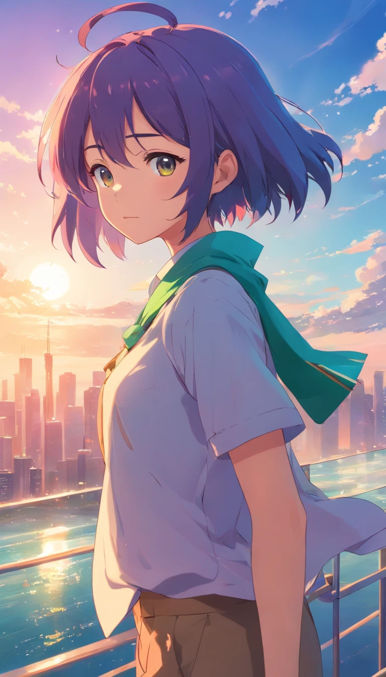 multicolored hair, Gradient hair, kanzashi, short detailed hair,Dog ears, High detail, Action painting, Verism, back lit lighting, stereograms, projected inset, Close-up, Cowboy shot, Sony FE, Sony FE GM, hyper HD, retinas, Super detail, High details, Textured skin, 8K,Lazy look