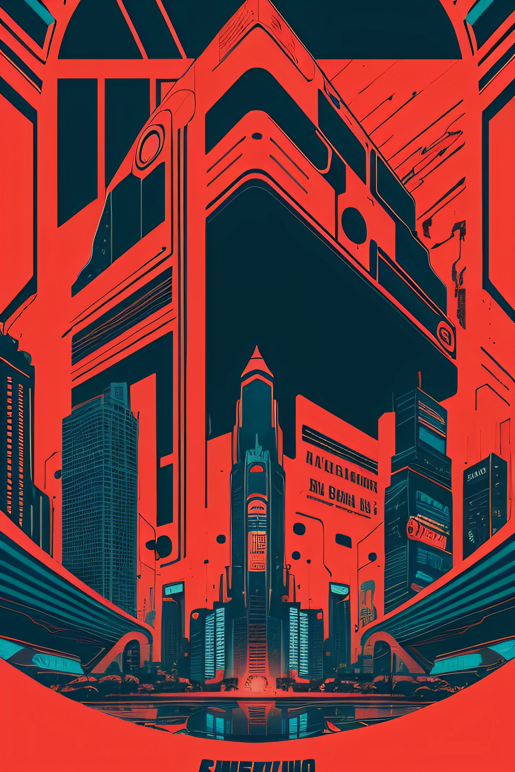 Crie um louco, Full screen illustration in the style of Stanley Lau, Presenting a dystopian future. Enfatize detalhes intrincados, Contornos arremessados, and vibrant colors in this poster-style art that promises to captivate and entertain, perfectly suited for printing. Trend in Fine Art America.