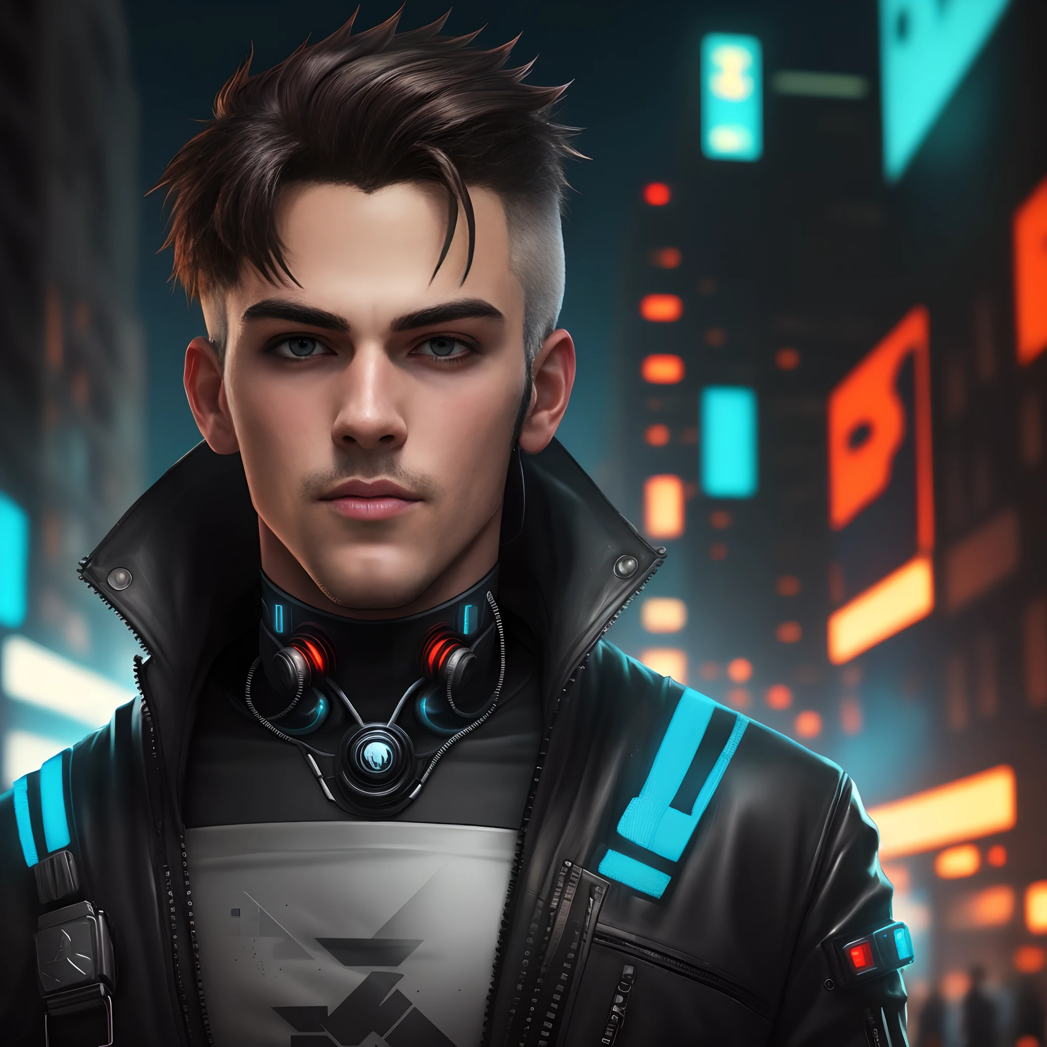 Change background cyberpunk handsome