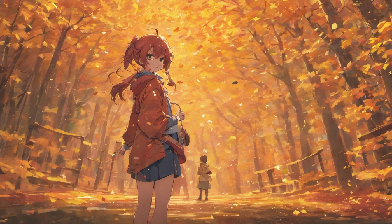 masterpiece, best quality, {{comic}}, {{{{{{2boys}}}}}}, {{{yaoi}}}, day, in autumn, masterpiece,best quality,official art,extremely detailed CG unity 8k wallpaper, student,school