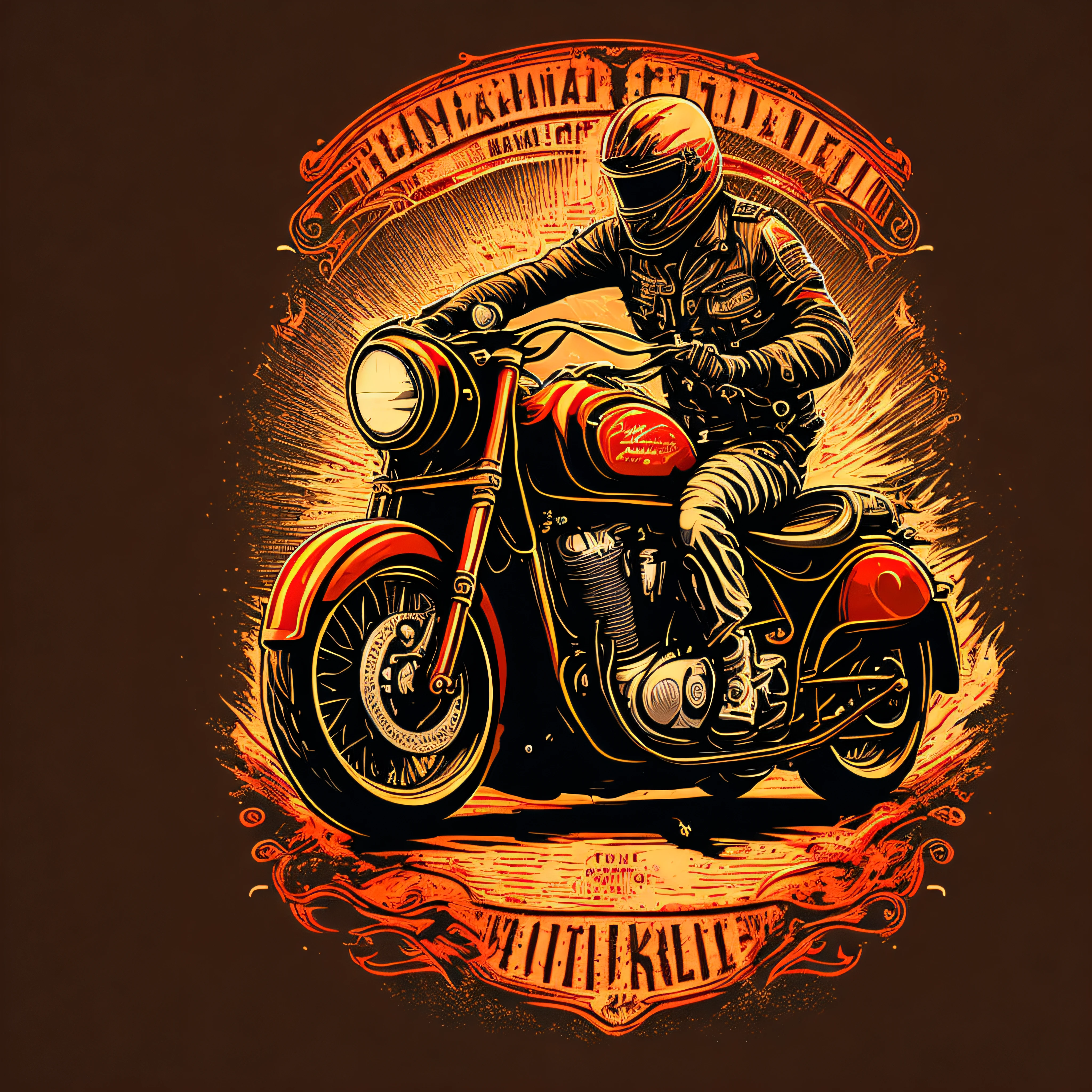 vintage motorbike, tshirt design, vector-art