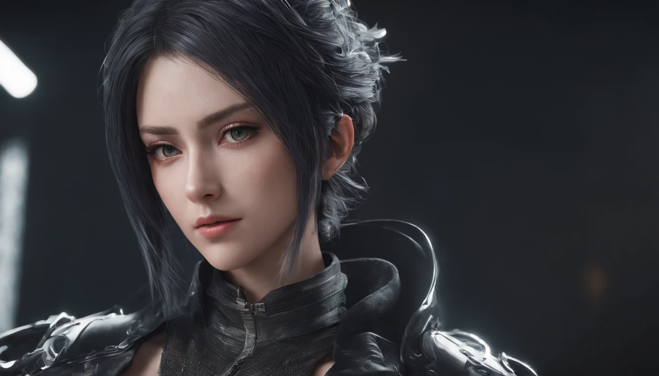 Highest image quality，Outstanding details，超高分辨率，（Fidelity：1.4）, Favor the details，Final Fantasy XV character Ellania, Dragon Knight，Cloak, She has a delicate and beautiful face,Raised sexy，cyber punk perssonage，Futuristic，mechanically aesthetic，Virtual Engine 5，Perfect detail rendering，rendering by octane，hyper HD