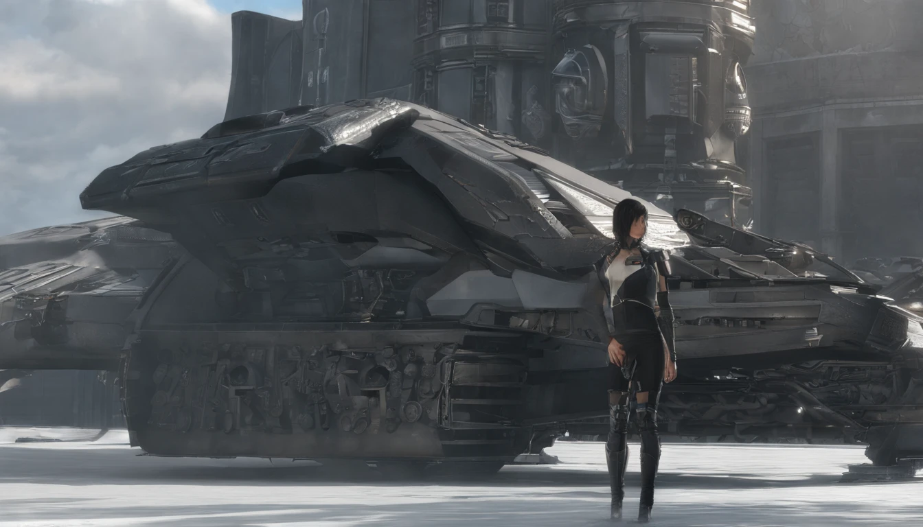 Highest image quality，Outstanding details，超高分辨率，（Fidelity：1.4）, Favor the details，Final Fantasy XV character Ellania, Dragon Knight，Cloak, She has a delicate and beautiful face,Raised sexy，cyber punk perssonage，Futuristic，mechanically aesthetic，Virtual Engine 5，Perfect detail rendering，rendering by octane，hyper HD