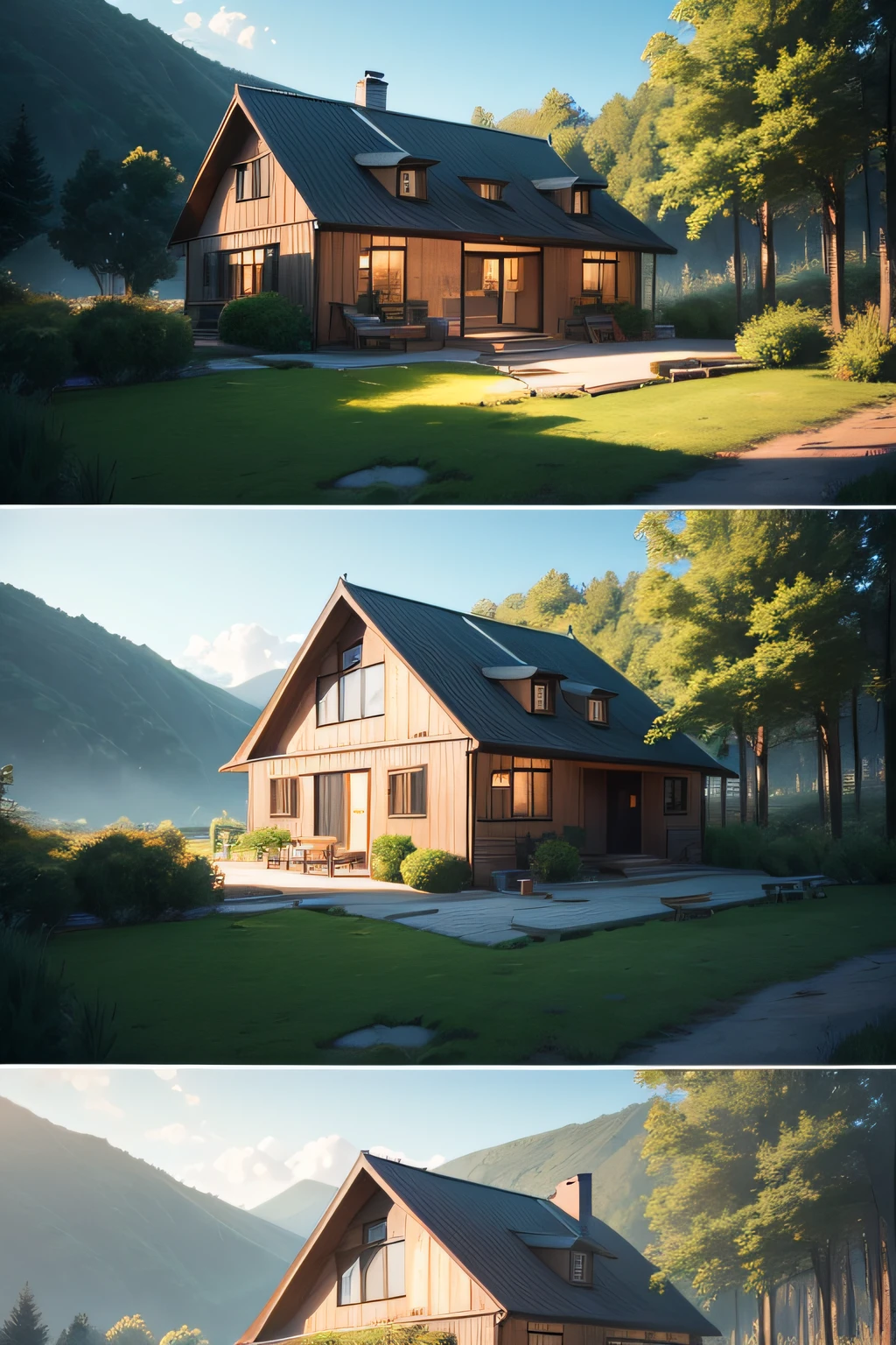 Generate a photo of an idyllic living house，4K HD required