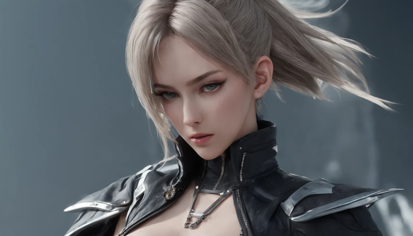 Highest image quality，Outstanding details，超高分辨率，（Fidelity：1.4）, Favor the details，Final Fantasy XV character Ellania, Dragon Knight，Cloak, She has a delicate and beautiful face,Raised sexy，cyber punk perssonage，Futuristic，mechanically aesthetic，Virtual Engine 5，Perfect detail rendering，rendering by octane，hyper HD