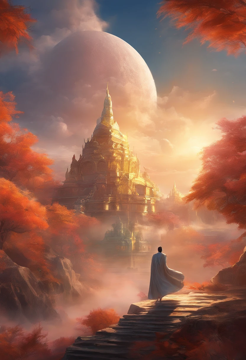 ((tmasterpiece)),(Best quality)),Metal style,on the sky, The cloud formation is huge, cleanness, Bright white jade Maitreya Buddha statue,Thick clouds,and the sun was shining brightly,Pilgrims on the way,ultra-realistic realism,Ultra photo realsisim,Real Photographics,8K,A high resolution,High quality,Works of masters,Super Fain,(((OC-Renderer)))