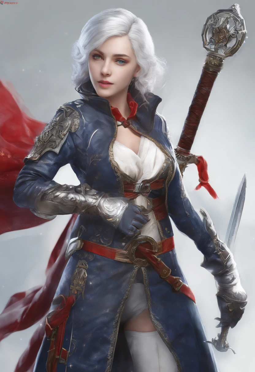 Cirilla Fiona Elen Riannon,Highest image quality,Outstanding details,超高分辨率,(Fidelity:1.4), Favor the details,closeup cleavage,dawn,Snow,winter,Behind it is the wizard's sword,He has a delicate and beautiful face,((Red and white semi-mechanical body:1.8)),Raised sexy,frontage,cyber punk perssonage,Futuristic,mechanically aesthetic,Virtual Engine 5,Perfect detail rendering,rendering by octane,hyper HD