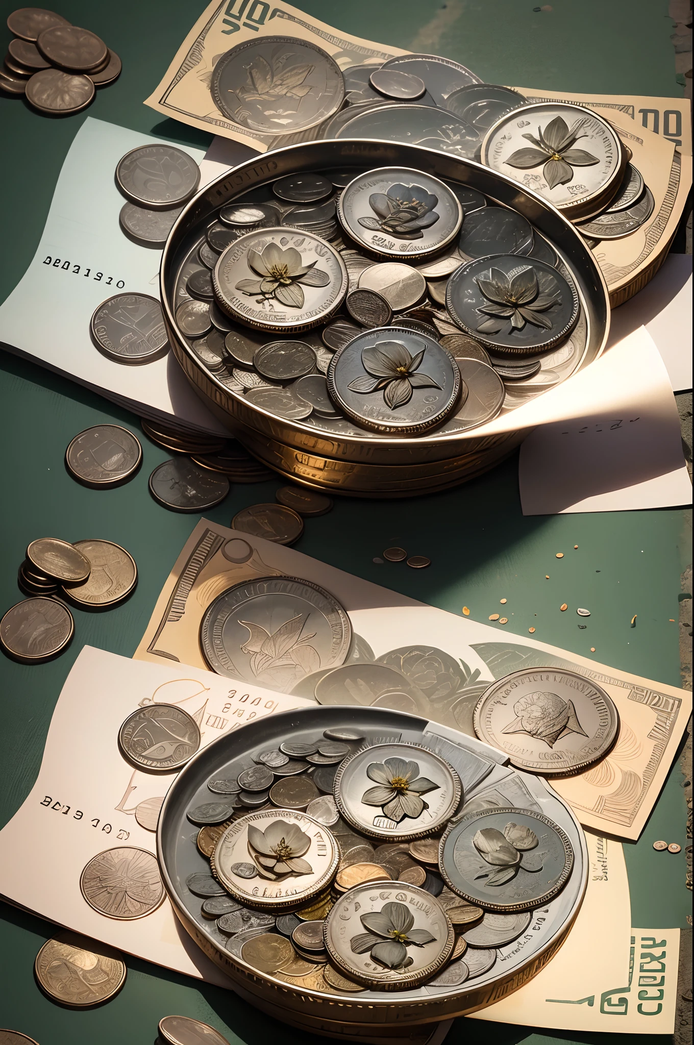 Spend Western coins，currency，Flower coins