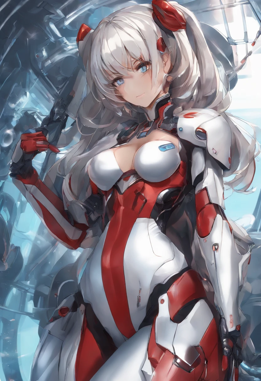 Highest image quality,Outstanding details,超高分辨率,(Fidelity:1.4),The best illustration,Favor the details,closeup cleavage,A mech girl,He has a delicate and beautiful face,((Red and white semi-mechanical body:1.8)),Raised sexy,,cleavage,onbed,frontage,cyber punk perssonage,Futuristic,mechanically aesthetic,Complex machinery,The background is a high-tech lighting scene in the future city,Virtual Engine 5,Perfect detail rendering,rendering by octane,hyper HD