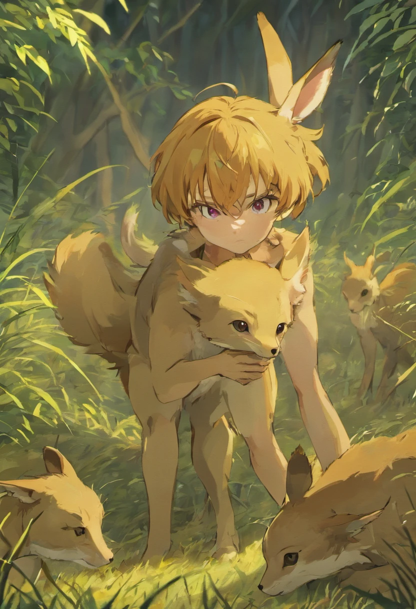 (((get down on all fours)))、landscape、Wolf'the tail is inserted into the butt、頭にはWolfの耳のカチューシャ、collar for red dog、(((Completely naked))),An illustration、british woman、18-year-old、underground、SM、1 female、portrait、
