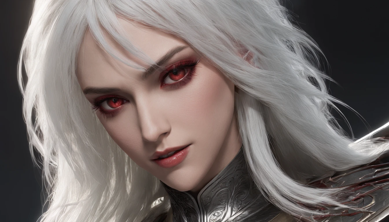 Cirilla Fiona Elen Riannon，Highest image quality，Outstanding details，超高分辨率，（Fidelity：1.4）, Favor the details，closeup cleavage，dawn，Snow，winter，Behind it is the wizard's sword，He has a delicate and beautiful face，（（Red and white semi-mechanical body：1.8）），Raised sexy，frontage，cyber punk perssonage，Futuristic，mechanically aesthetic，Virtual Engine 5，Perfect detail rendering，rendering by octane，hyper HD