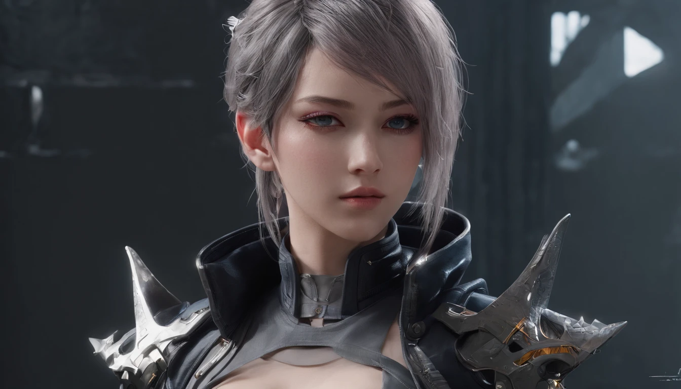 Highest image quality，Outstanding details，超高分辨率，（Fidelity：1.4）, Favor the details，Final Fantasy XV character Ellania, Dragon Knight，Cloak, She has a delicate and beautiful face,Raised sexy，cyber punk perssonage，Futuristic，mechanically aesthetic，Virtual Engine 5，Perfect detail rendering，rendering by octane，hyper HD