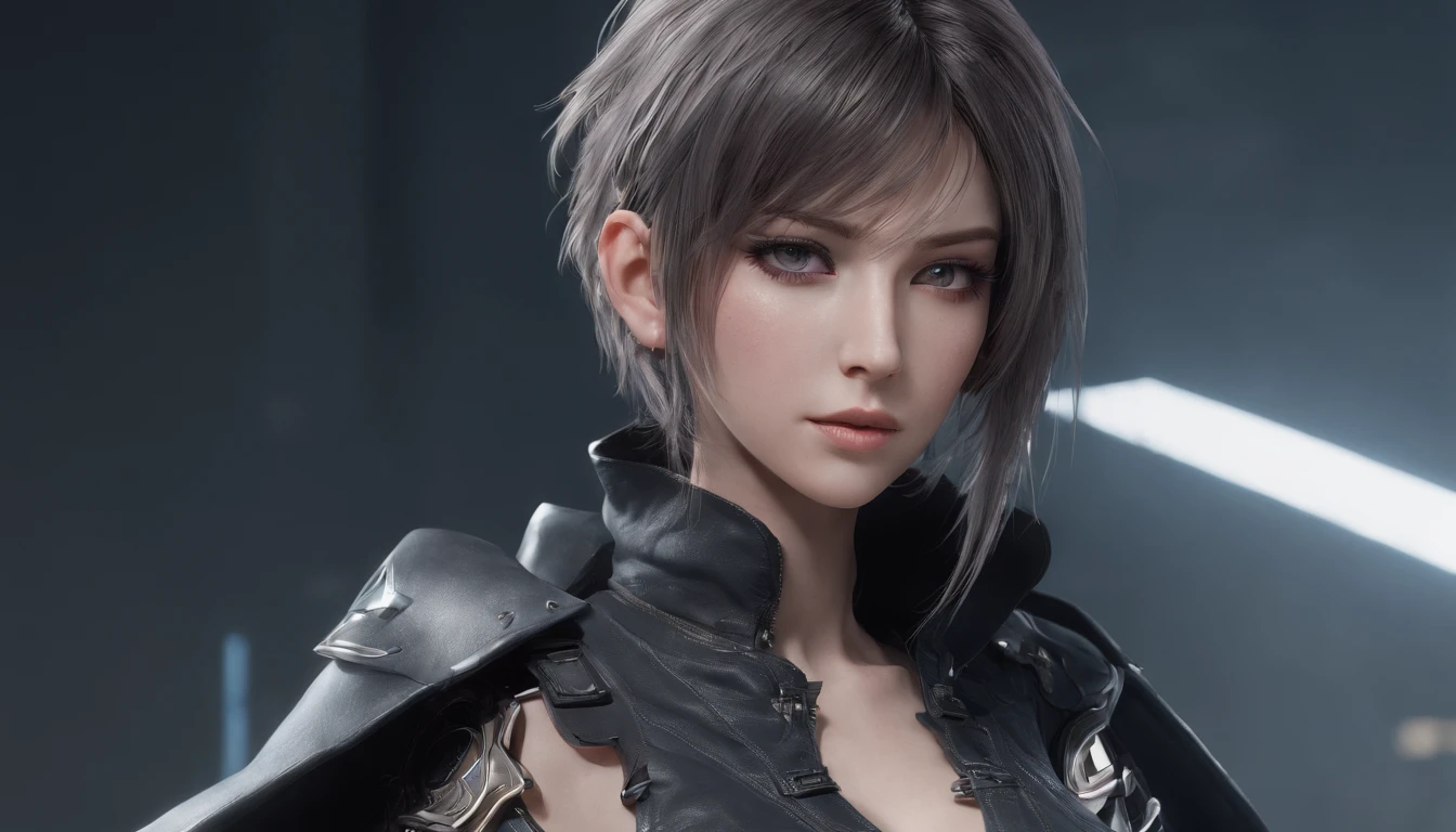 8K, Top Quality, Intricate Details, Ultra Detail, Ultra High Resolution, Masterpiece, close up shot, (full body: 1.1), Slender, Smile, (Makeup: 0.4), (Fluffy Blue Eyes: 1.21), (()), 1girl, solo, 1 girl, ((blue hair, bangs)), close up shot, , ((tall)), (((fit body))), (((slim face))), sharp face, (())  ,(detailed face), sharp face, small lips, , , ,
 ((,   )), , ((cyber suit, cyberpunk suit, neon suit)), detailed face, detailed breast, , ((large breast, huge , , Narrow Waist, Skinny, tall , 190 cm tall, Muscular, Navel, Exposed Abdomen, Pointed Chest,, Beautiful girl with accentuated slender abs: 1.4, Six Pack Abs: 1.4, Bust Botox, Big, Perfect Body, detail leg, (( dark background)), black background,