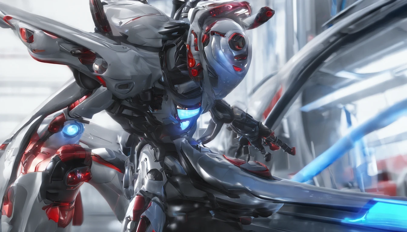 Highest image quality,Outstanding details,超高分辨率,(Fidelity:1.4),The best illustration,Favor the details,closeup cleavage,A mech girl,He has a delicate and beautiful face,((Red and white semi-mechanical body:1.8)),Raised sexy,,cleavage,onbed,frontage,cyber punk perssonage,Futuristic,mechanically aesthetic,Complex machinery,The background is a high-tech lighting scene in the future city,Virtual Engine 5,Perfect detail rendering,rendering by octane,hyper HD