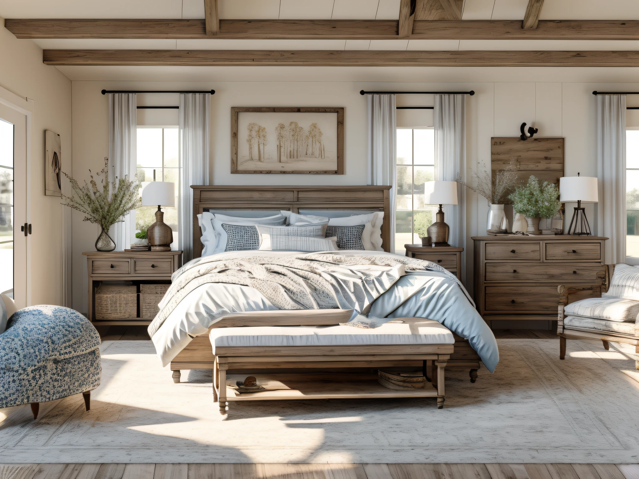 bedroom, farmhouse style