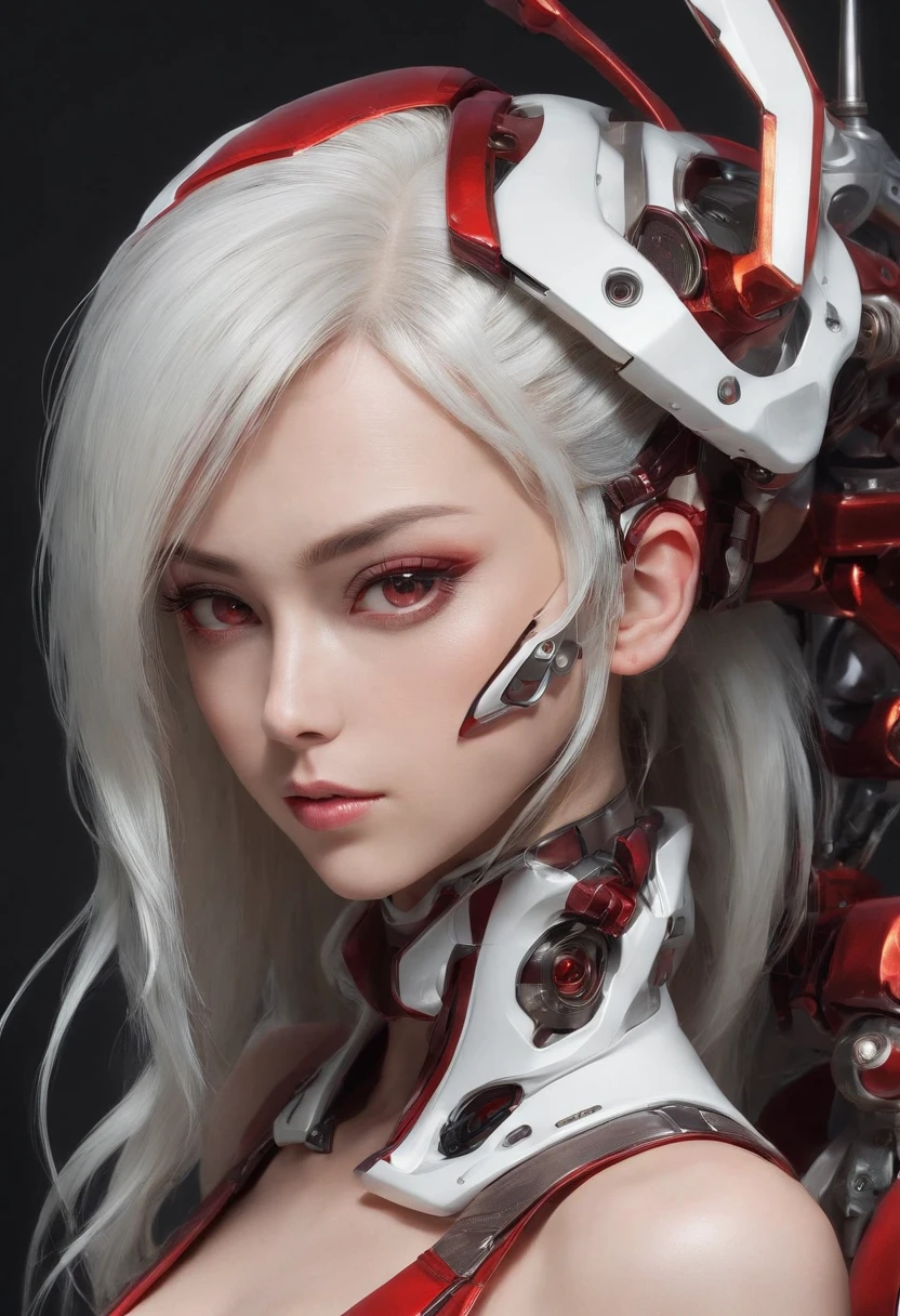 Highest image quality,Outstanding details,超高分辨率,(Fidelity:1.4),The best illustration,Favor the details,closeup cleavage,A mech girl,He has a delicate and beautiful face,((Red and white semi-mechanical body:1.8)),Raised sexy,cleavage,onbed,frontage,cyber punk perssonage,Futuristic,mechanically aesthetic,Complex machinery,The background is a high-tech lighting scene in the future city,Virtual Engine 5,Perfect detail rendering,rendering by octane,hyper HD